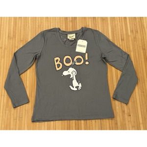Munki Munki Halloween Scare Snoopy Boo Women Pajama Top M NEW NWT